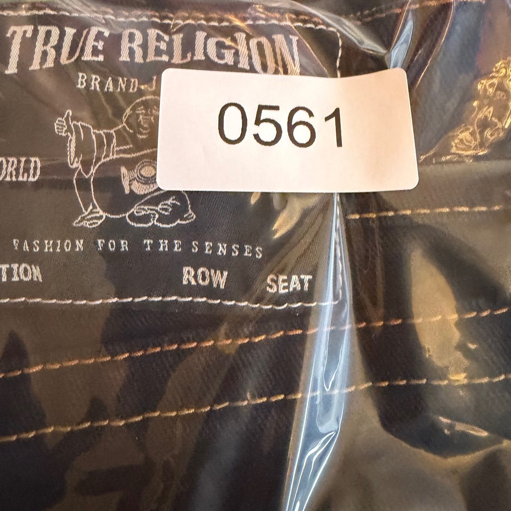True Religion Billy Relaxed Bootcut Jeans Black Orange Contrast Stitch Mens 31 - Picture 15 of 15